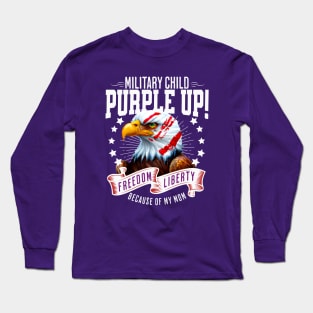 Military Kids - Purple-Up 2023 Holiday - Military Mom Long Sleeve T-Shirt